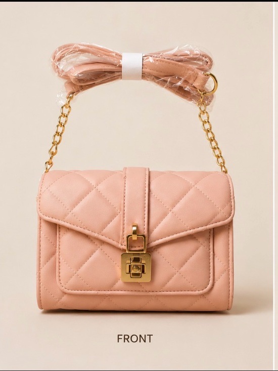 bebe Handbags - bebe Pink Quilted Crossbody with Gold Chain